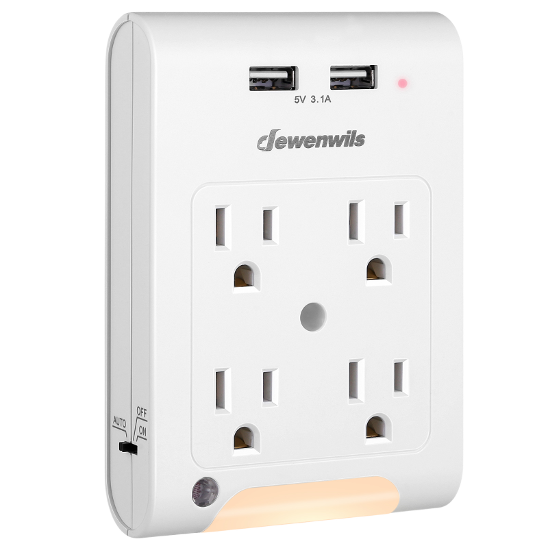 DEWENEILS 3 Way Wireless Light Switch and Receiver Kit with Magnetic Panel, 125V, 100FT Range, Neutral Wire Needed, FCC Listed