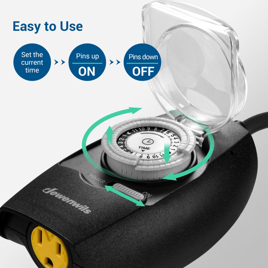 DEWENWILS Outdoor Light Timer for Halloween Waterproof, 24-Hour ...