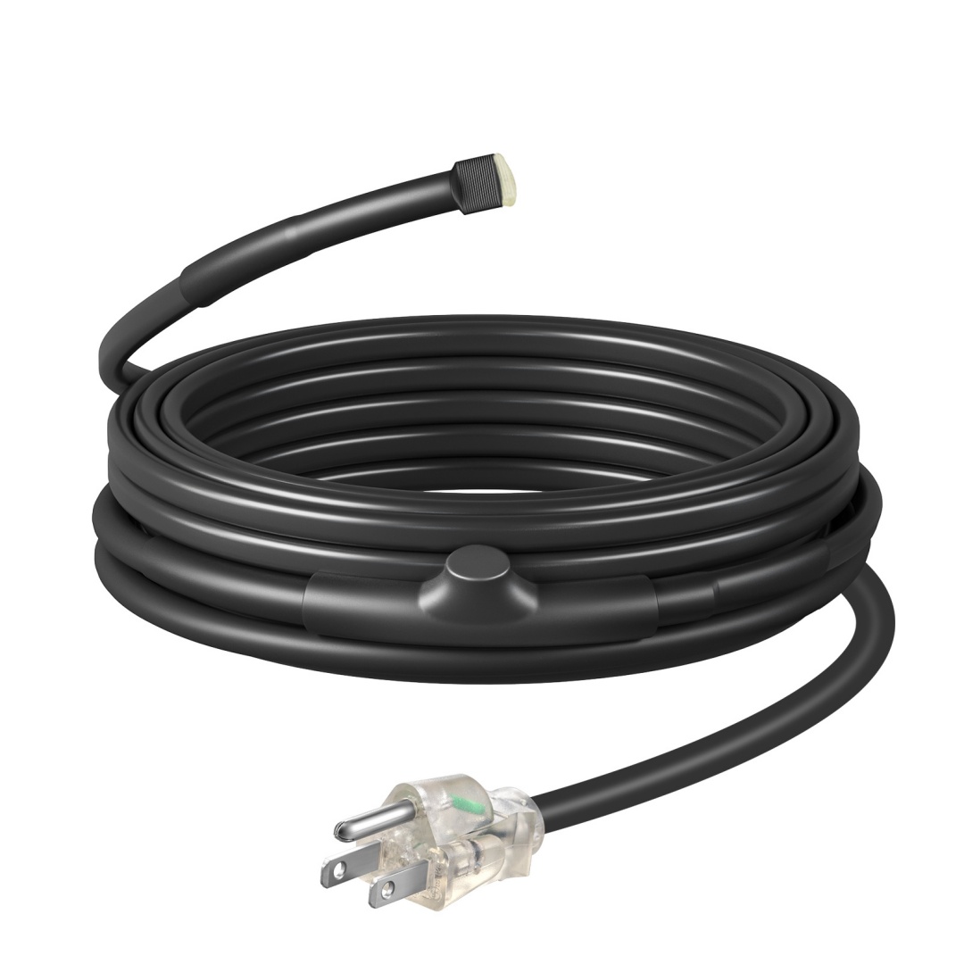 60FT Heat Cable For Pipe Freeze Protection, Snow De-Icing Cable With Build In Thermostat, CSA/ETL Listed